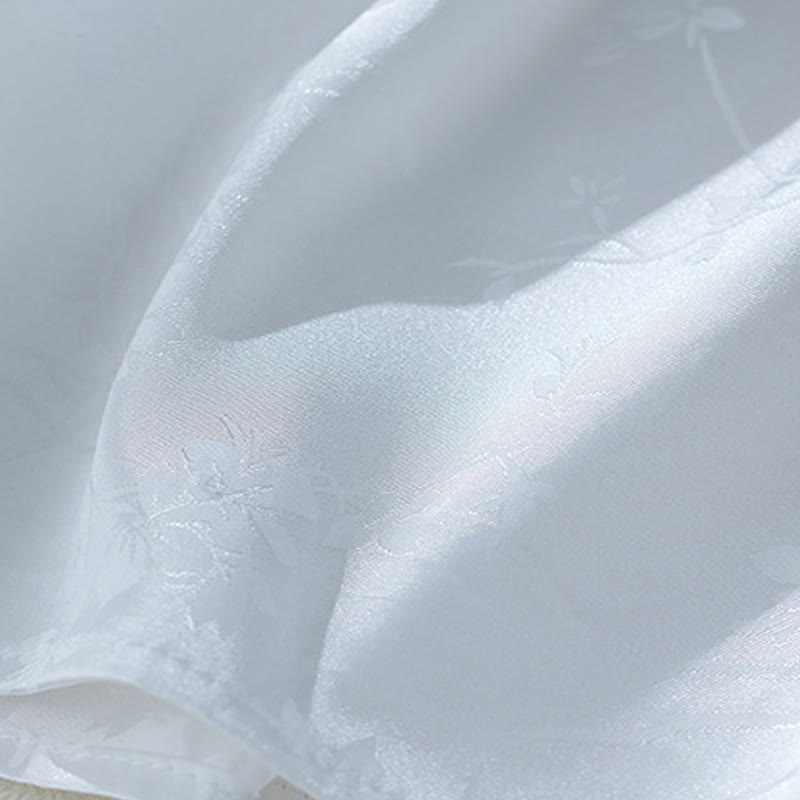 Chemise d'été à manches trois-quarts pour femme, motif jacquard fleuri et couleur unie, motif Buddha Stones - image 12