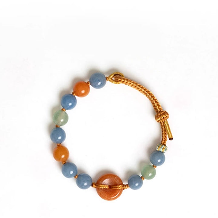Bracelet de guérison avec boucle de paix en aventurine colorée et Buddha Stones - image 11