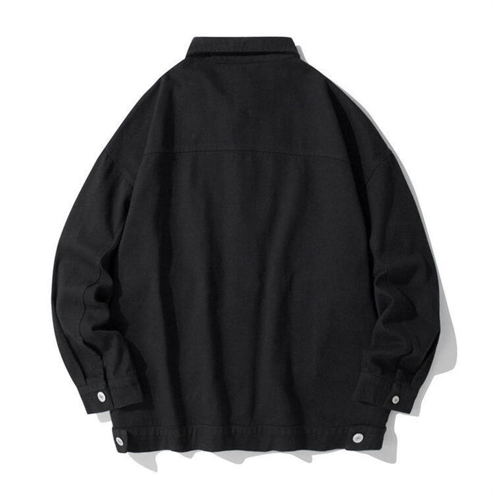 Chemise à manches longues et col montant boutonné pour homme, en coton, avec poches, motif Buddha Stones - image 2