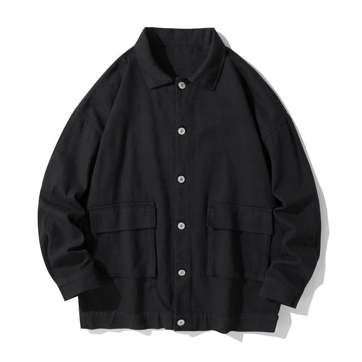 Chemise à manches longues et col montant boutonné pour homme, en coton, avec poches, motif Buddha Stones - Noir - États-Unis/Royaume-Uni/AU50, EU60 (5XL) - image 1