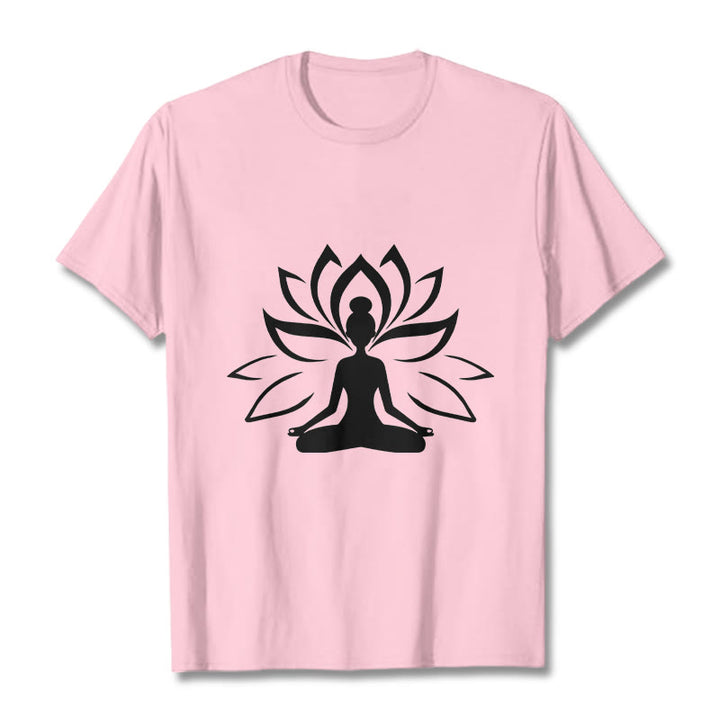 T-shirt Buddha Stones Lotus Personne méditante - Rose clair - 2XL - image 13