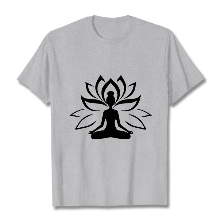 T-shirt Buddha Stones Lotus Personne méditante - Gris clair - 2XL - image 20