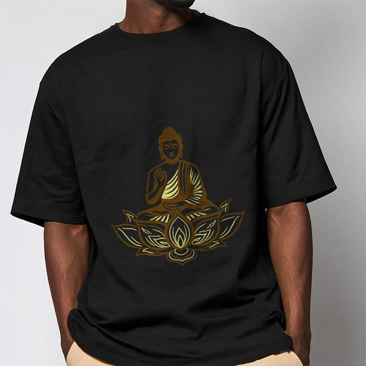 T-shirt Buddha Stones Bouddha Méditant Dans Le Lotus - image 6
