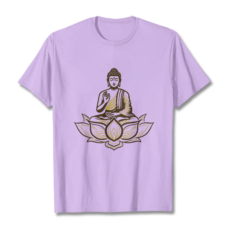 T-shirt Buddha Stones Bouddha Méditant Dans Le Lotus - Prune - 2XL - image 17