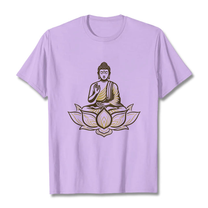 T-shirt Buddha Stones Bouddha Méditant Dans Le Lotus - Prune - 2XL - image 17