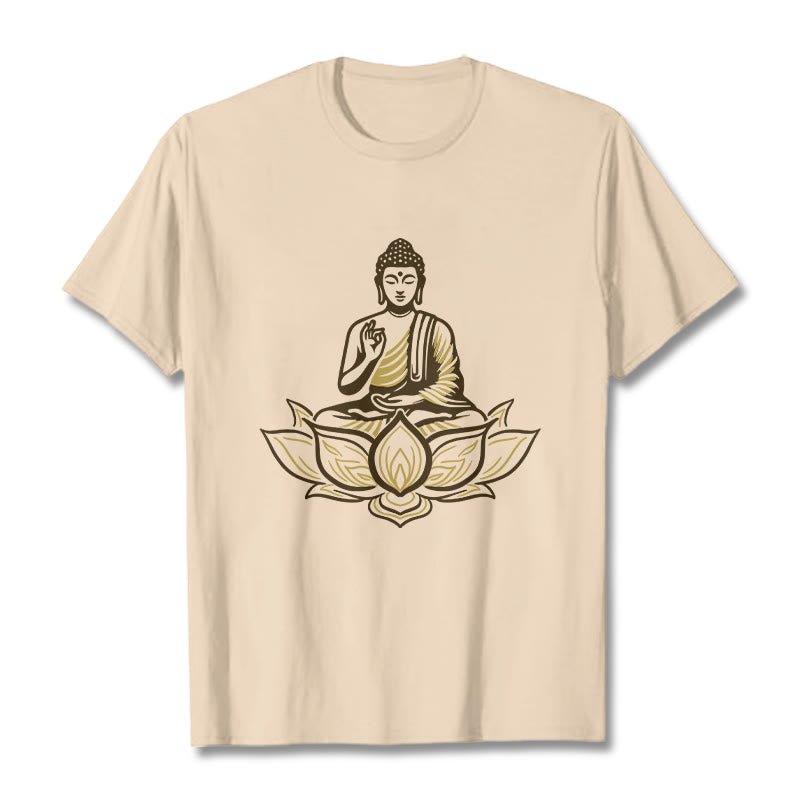 T-shirt Buddha Stones Bouddha Méditant Dans Le Lotus - Bisque - 2XL - image 9