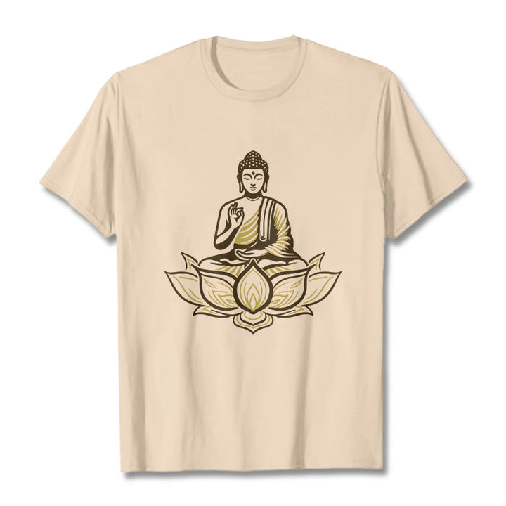 T-shirt Buddha Stones Bouddha Méditant Dans Le Lotus - Bisque - 2XL - image 9