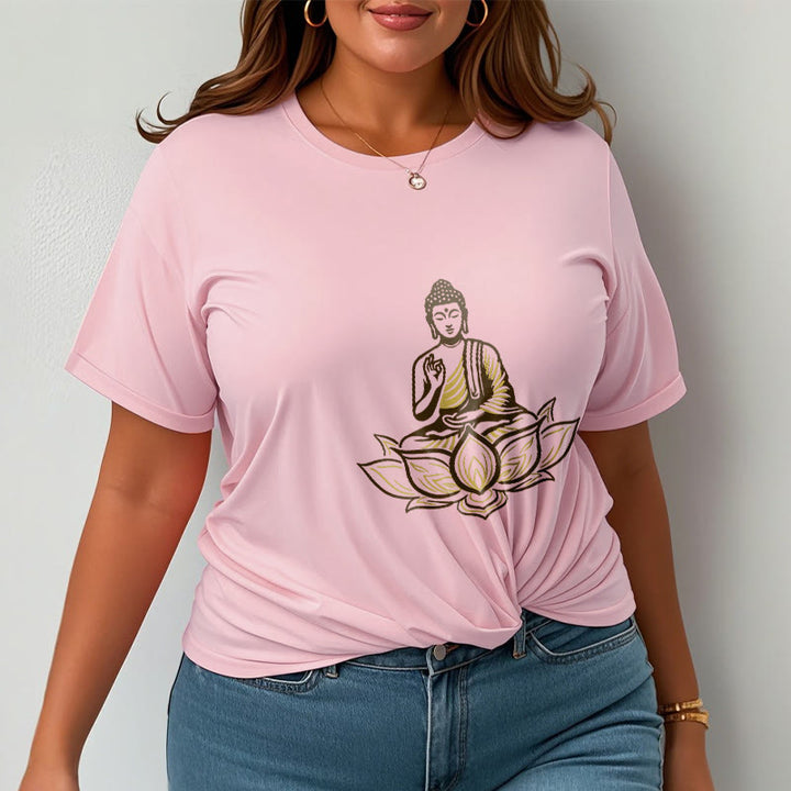 T-shirt Buddha Stones Bouddha Méditant Dans Le Lotus - image 14
