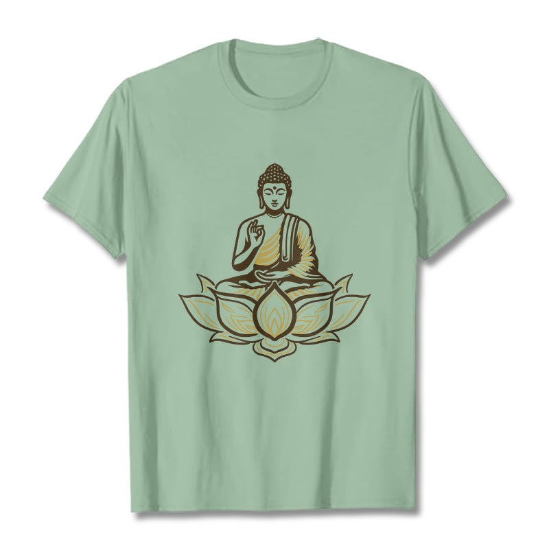 T-shirt Buddha Stones Bouddha Méditant Dans Le Lotus - Vert pâle - 2XL - image 15