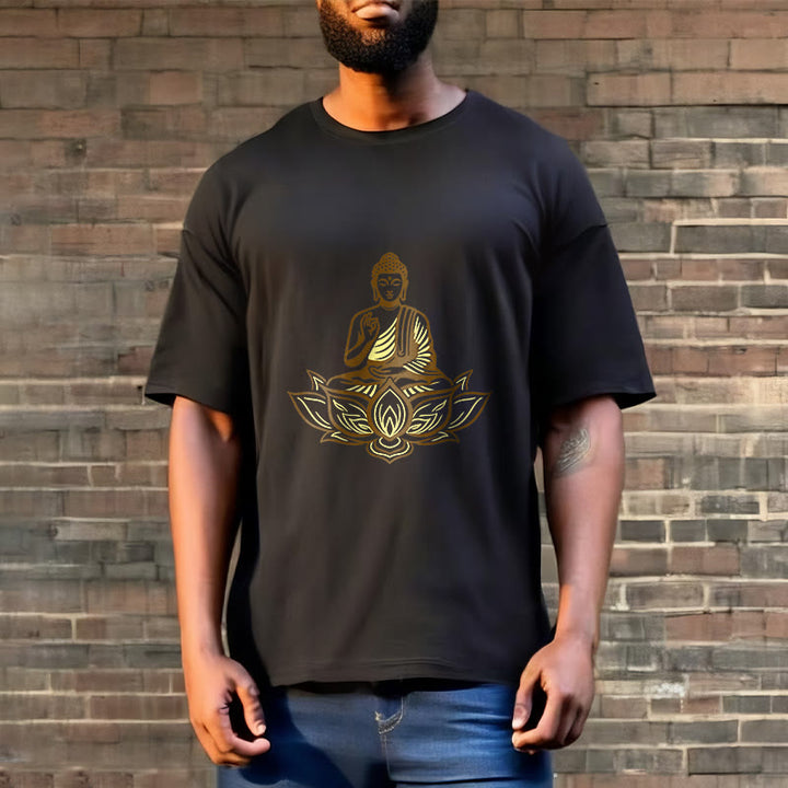 T-shirt Buddha Stones Bouddha Méditant Dans Le Lotus - image 7