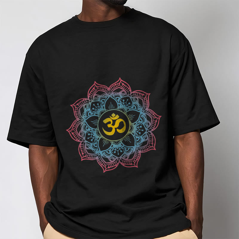 T-shirt avec motif mandala OM en forme de lotus et Buddha Stones - image 2