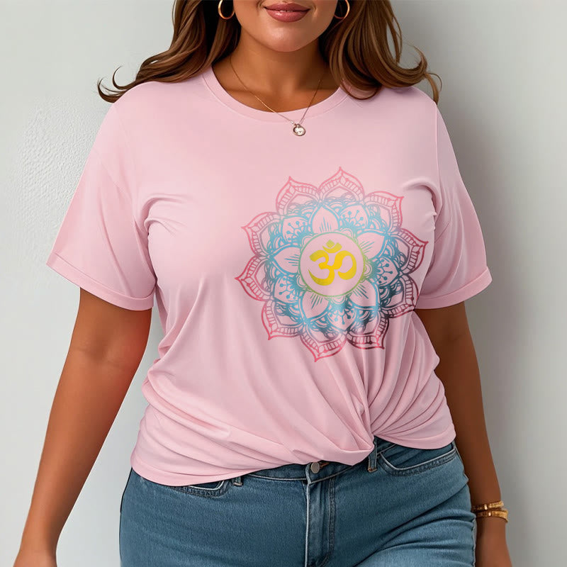 T-shirt avec motif mandala OM en forme de lotus et Buddha Stones - image 17