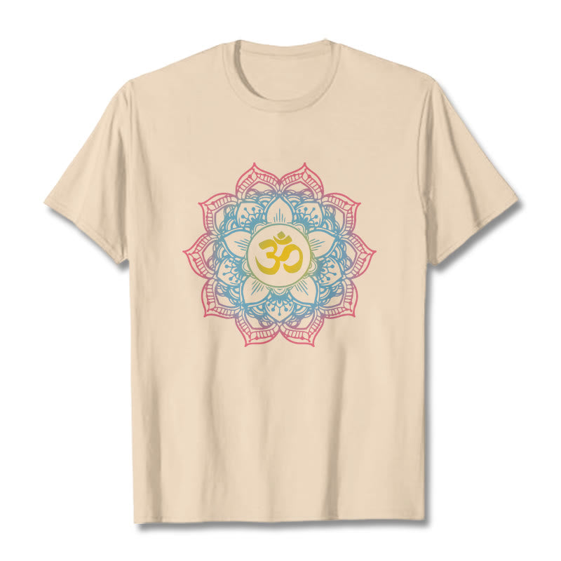 T-shirt avec motif mandala OM en forme de lotus et Buddha Stones - Bisque - 2XL - image 12