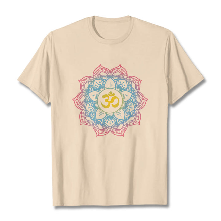 T-shirt avec motif mandala OM en forme de lotus et Buddha Stones - Bisque - 2XL - image 12