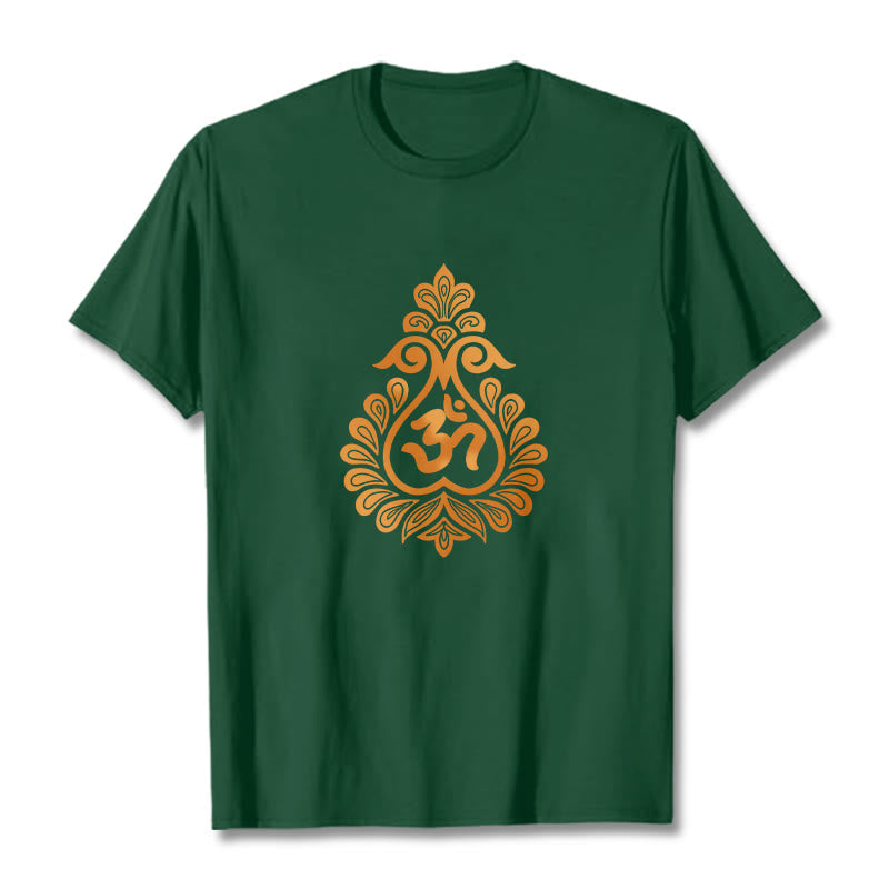 T-shirt avec motif Buddha Stones, gourde et symbole OM - Forêt Verte - 2XL - image 9