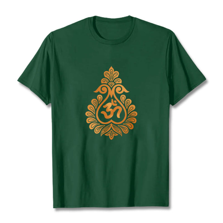 T-shirt avec motif Buddha Stones, gourde et symbole OM - Forêt Verte - 2XL - image 9