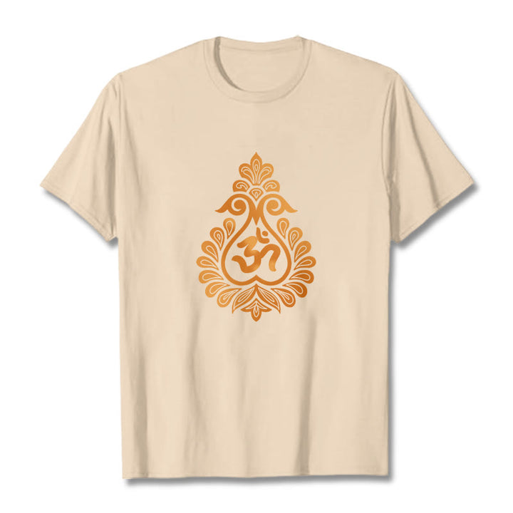 T-shirt avec motif Buddha Stones, gourde et symbole OM - Bisque - 2XL - image 12