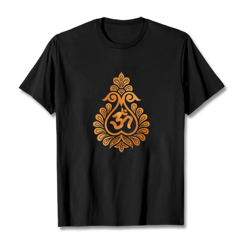 T-shirt avec motif Buddha Stones, gourde et symbole OM - Noir - 2XL - image 5