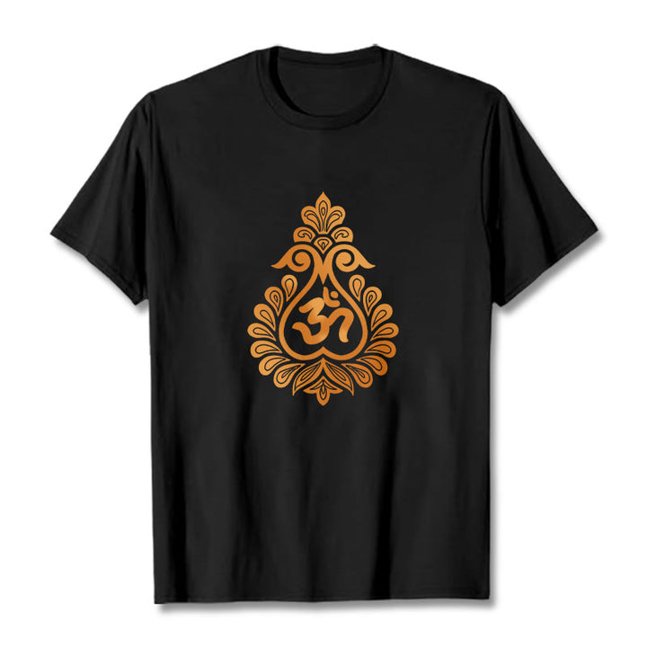 T-shirt avec motif Buddha Stones, gourde et symbole OM - Noir - 2XL - image 5