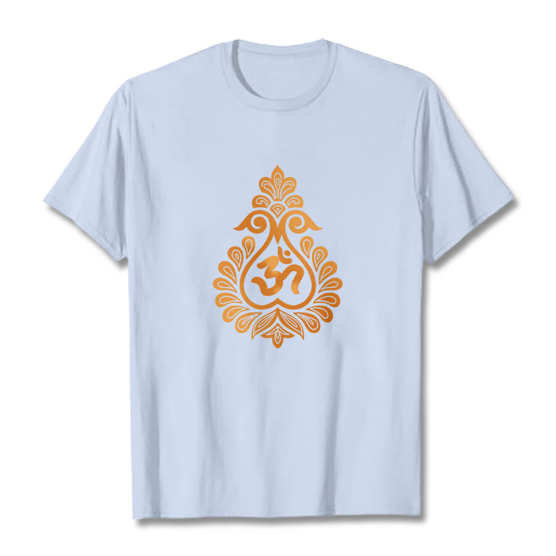 T-shirt avec motif Buddha Stones, gourde et symbole OM - Cyan clair - 2XL - image 11