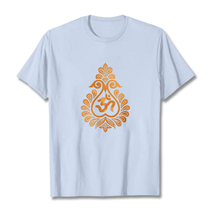 T-shirt avec motif Buddha Stones, gourde et symbole OM - Cyan clair - 2XL - image 11