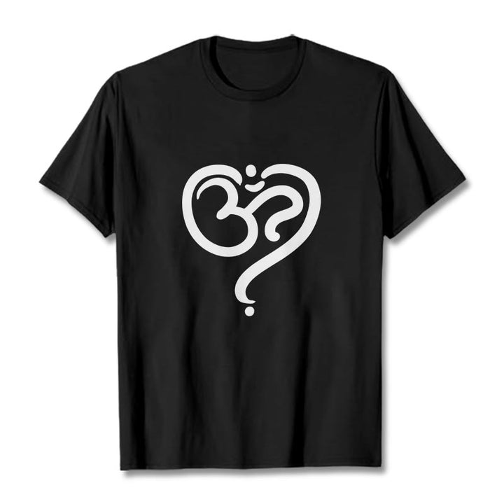 T-shirt avec motif Buddha Stones Love Heart et symbole OM - Noir - 2XL - image 1