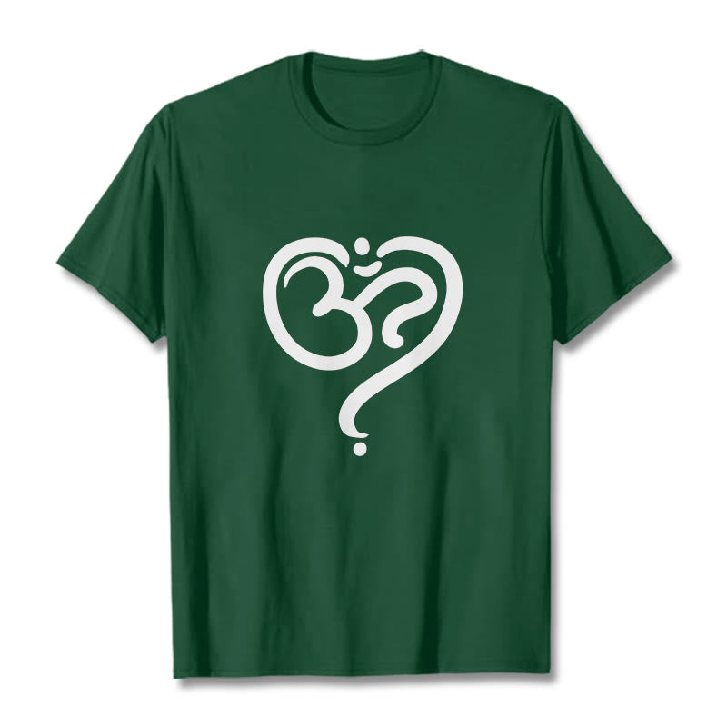 T-shirt avec motif Buddha Stones Love Heart et symbole OM - Forêt Verte - 2XL - image 9