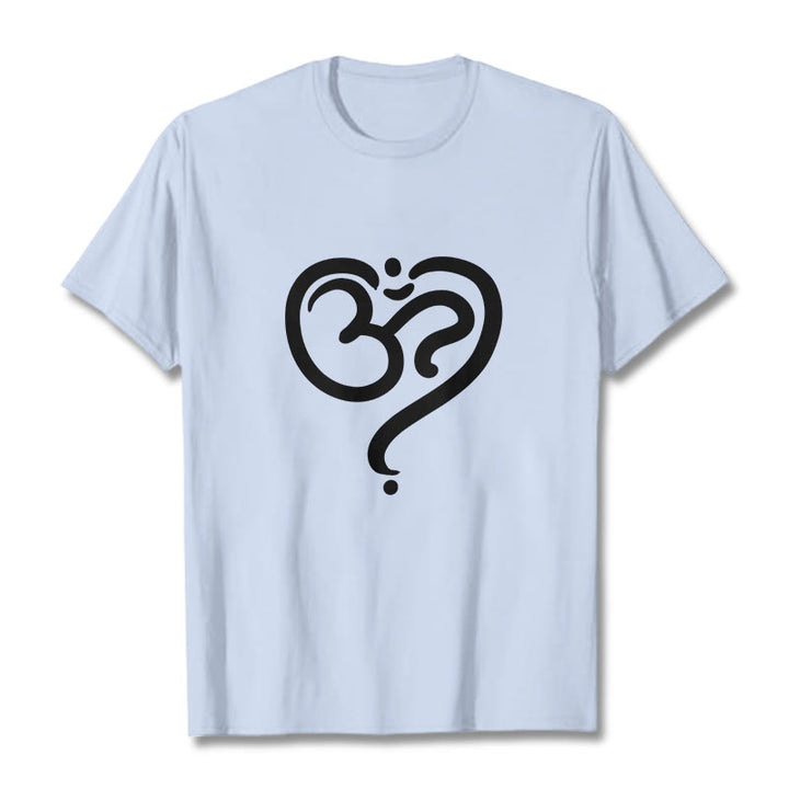 T-shirt avec motif Buddha Stones Love Heart et symbole OM - Cyan clair - 2XL - image 11