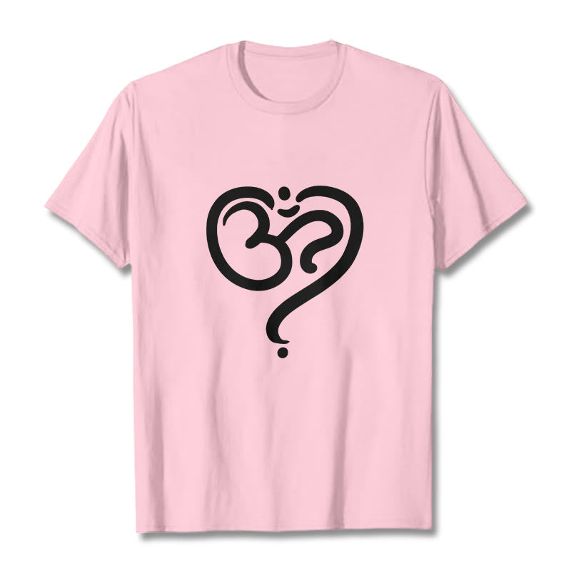 T-shirt avec motif Buddha Stones Love Heart et symbole OM - Rose clair - 2XL - image 16