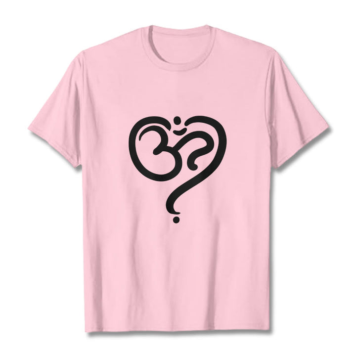 T-shirt avec motif Buddha Stones Love Heart et symbole OM - Rose clair - 2XL - image 16