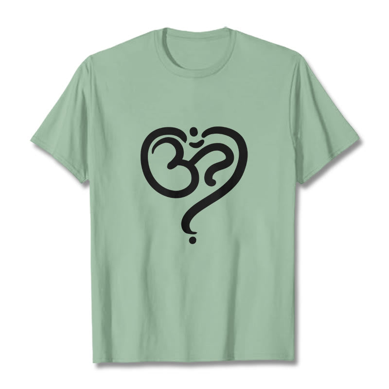 T-shirt avec motif Buddha Stones Love Heart et symbole OM - Vert pâle - 2XL - image 18
