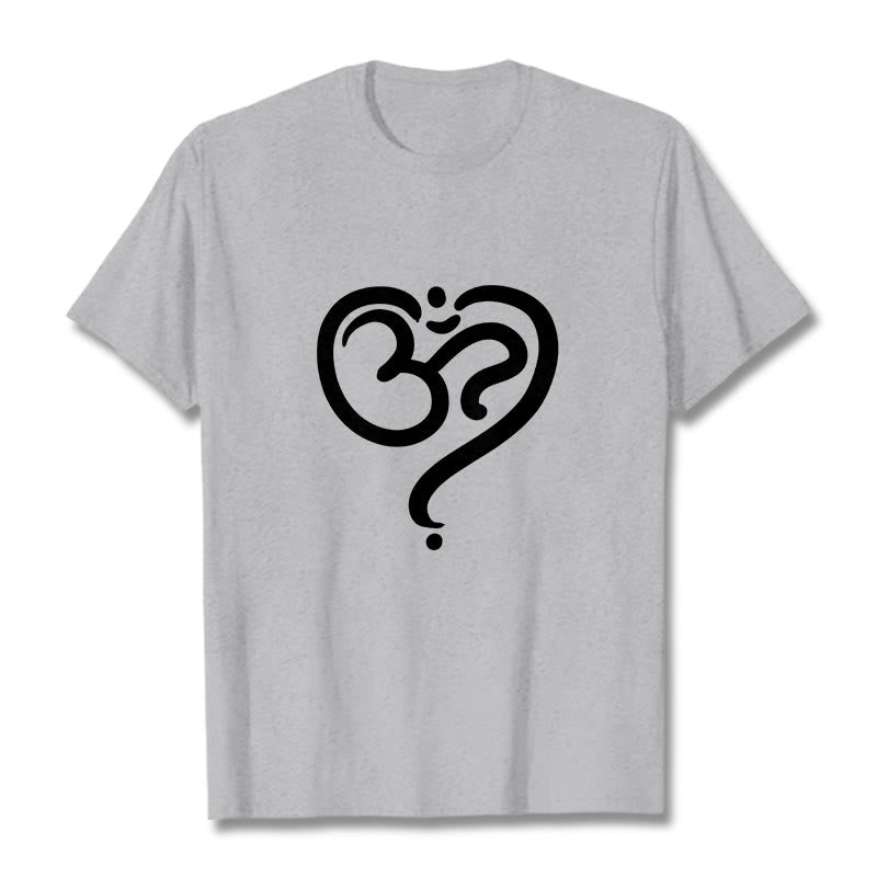 T-shirt avec motif Buddha Stones Love Heart et symbole OM - Gris clair - 2XL - image 20