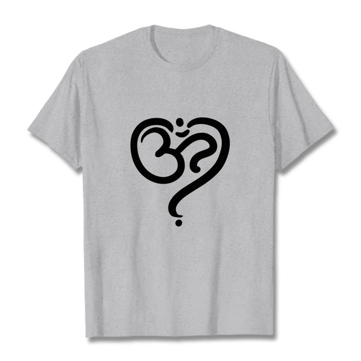 T-shirt avec motif Buddha Stones Love Heart et symbole OM - Gris clair - 2XL - image 20