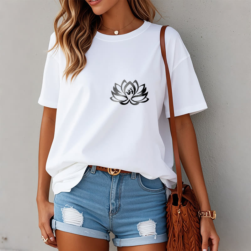 T-shirt avec motif Buddha Stones, fleur de lotus et symbole OM - image 10