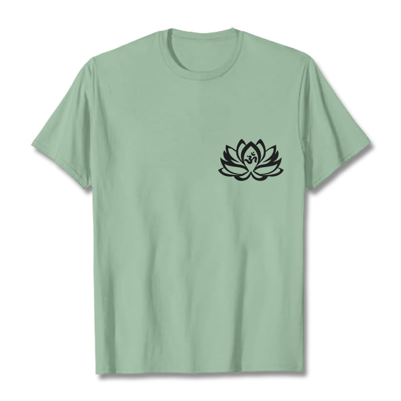 T-shirt avec motif Buddha Stones, fleur de lotus et symbole OM - Vert pâle - 2XL - image 18