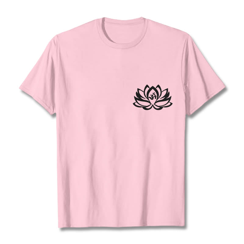 T-shirt avec motif Buddha Stones, fleur de lotus et symbole OM - Rose clair - 2XL - image 16