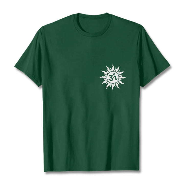 T-shirt avec motif Buddha Stones, soleil et symbole OM - Forêt Verte - 2XL - image 6