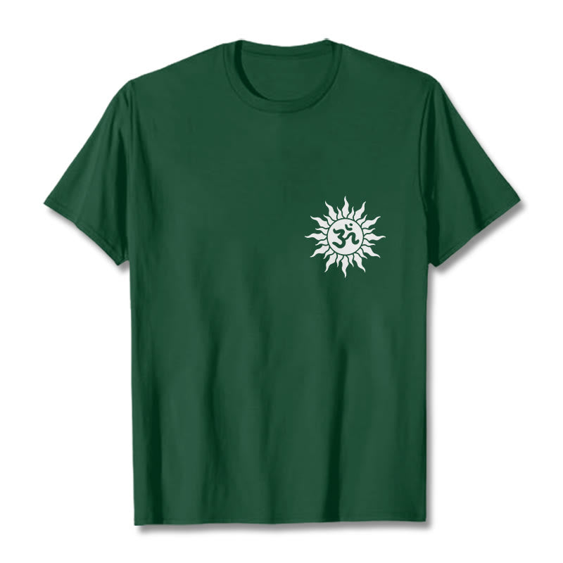T-shirt avec motif Buddha Stones, soleil et symbole OM - Forêt Verte - 2XL - image 6