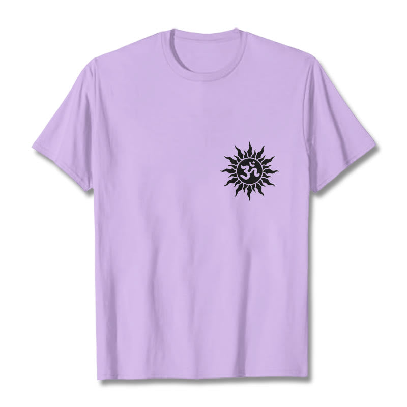 T-shirt avec motif Buddha Stones, soleil et symbole OM - Prune - 2XL - image 14