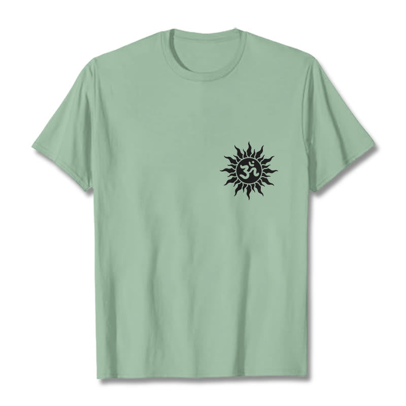 T-shirt avec motif Buddha Stones, soleil et symbole OM - Vert pâle - 2XL - image 18