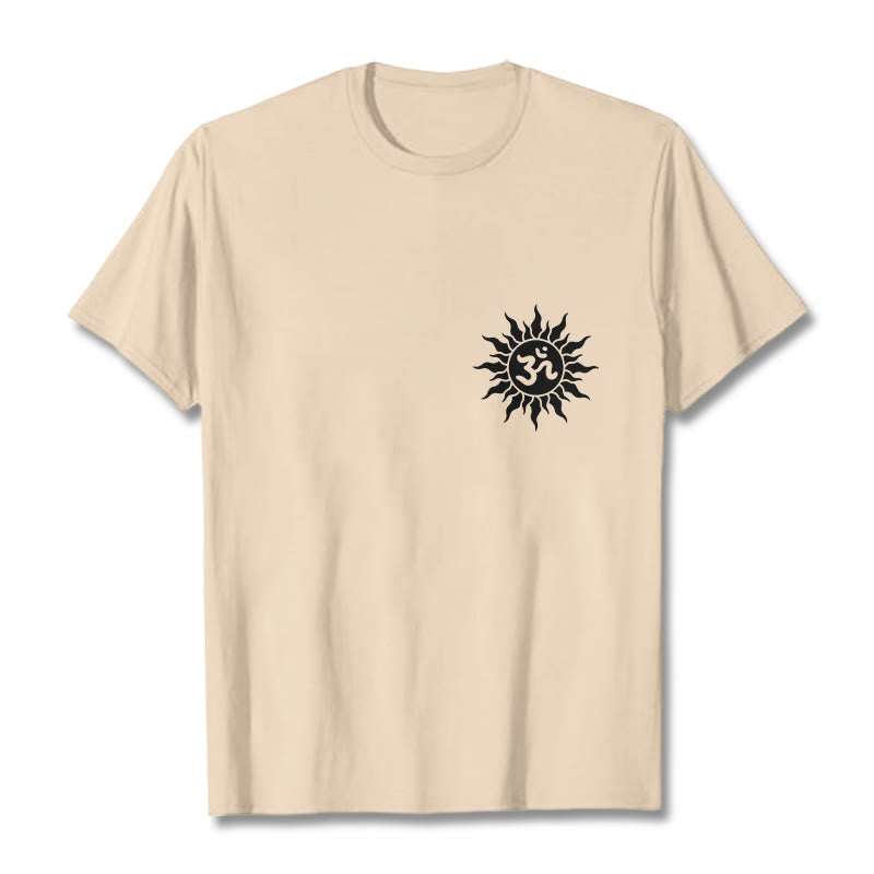 T-shirt avec motif Buddha Stones, soleil et symbole OM - Bisque - 2XL - image 12