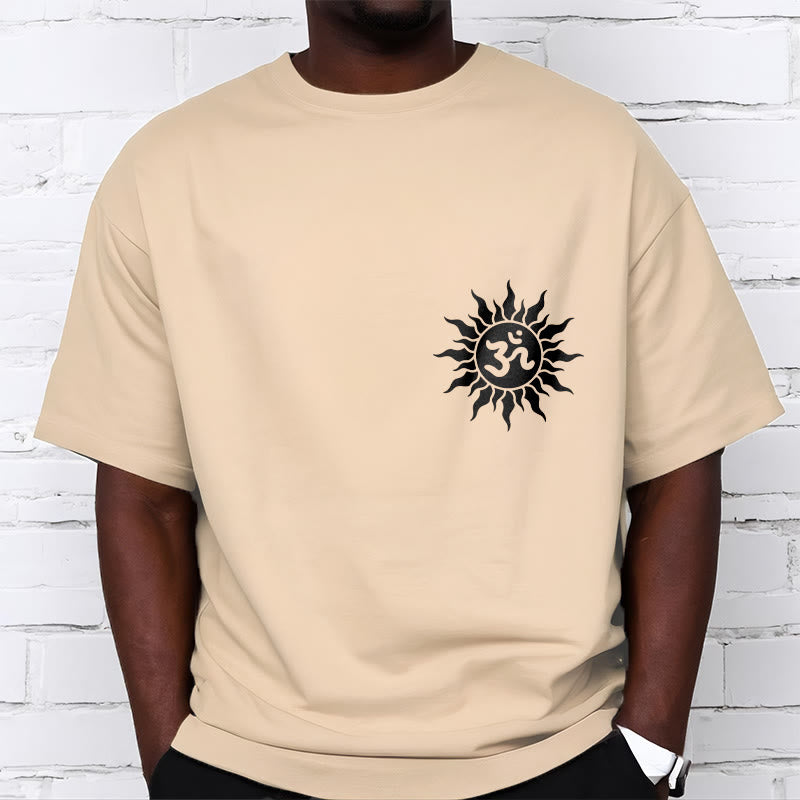 T-shirt avec motif Buddha Stones, soleil et symbole OM - image 13