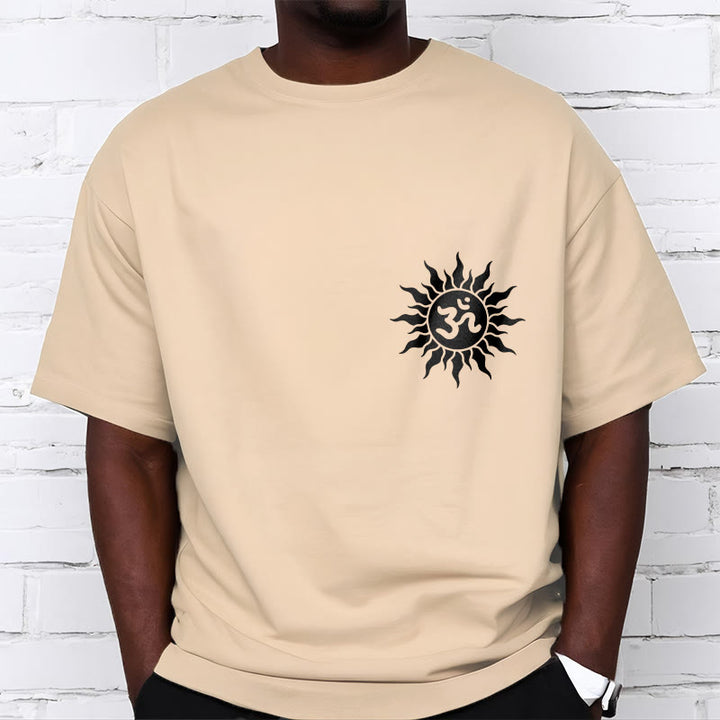 T-shirt avec motif Buddha Stones, soleil et symbole OM - image 13