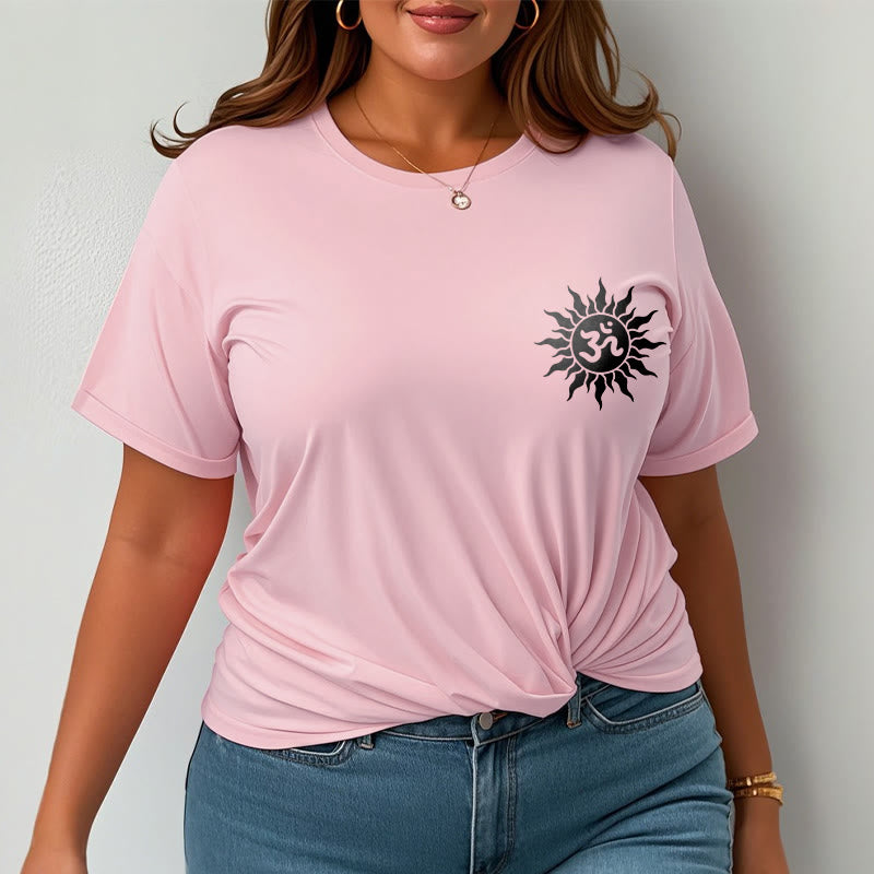 T-shirt avec motif Buddha Stones, soleil et symbole OM - image 17