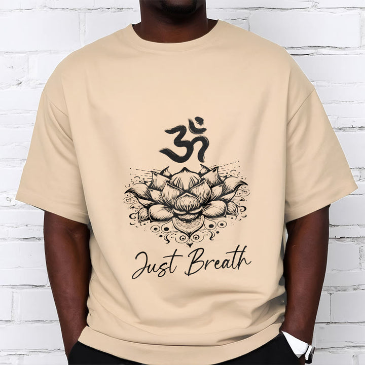 T-shirt Buddha Stones en coton avec motif de fleurs de lotus et symboles Om - image 12