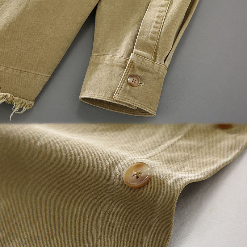 Chemise à manches longues en coton avec poche et ourlet à pompons pour homme Motif Buddha Stones - image 6