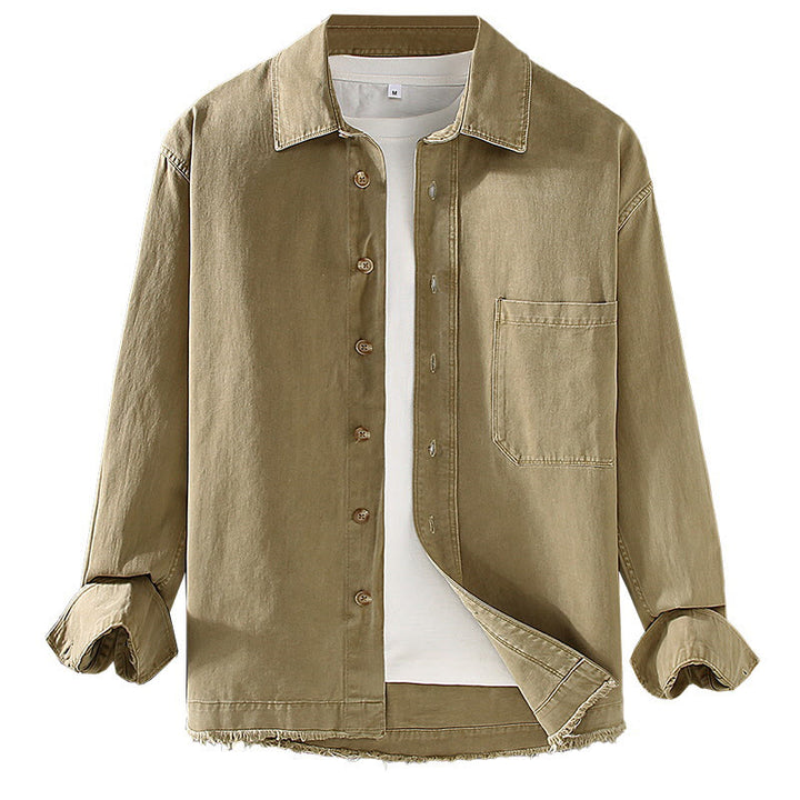 Chemise à manches longues en coton avec poche et ourlet à pompons pour homme Motif Buddha Stones - image 8