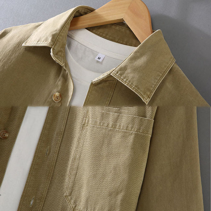 Chemise à manches longues en coton avec poche et ourlet à pompons pour homme Motif Buddha Stones - image 4