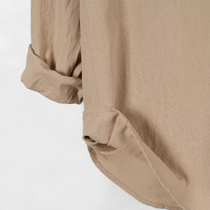 Chemise à capuche et manches longues en coton pour homme, couleur unie, motif Buddha Stones, demi-boutons, automne - image 15