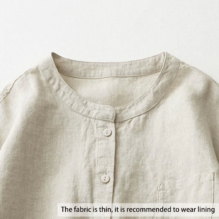 Chemise boutonnée à manches trois-quarts et motif Buddha Stones - image 4